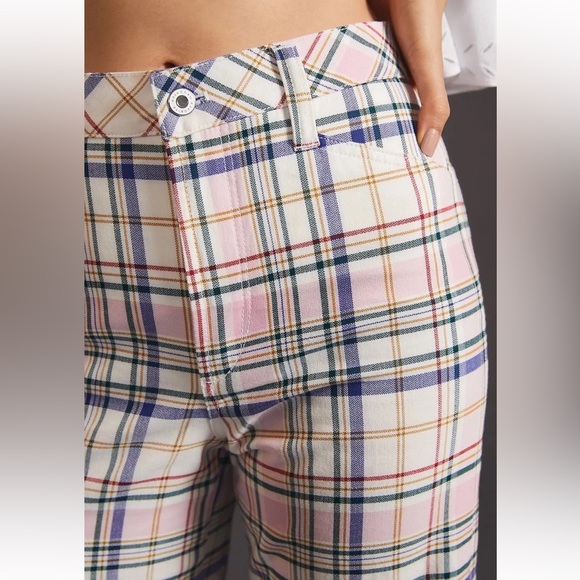 Favorite Daughter Plaid Pants in Pink, Blue, and White 34 - Picture 4 of 16